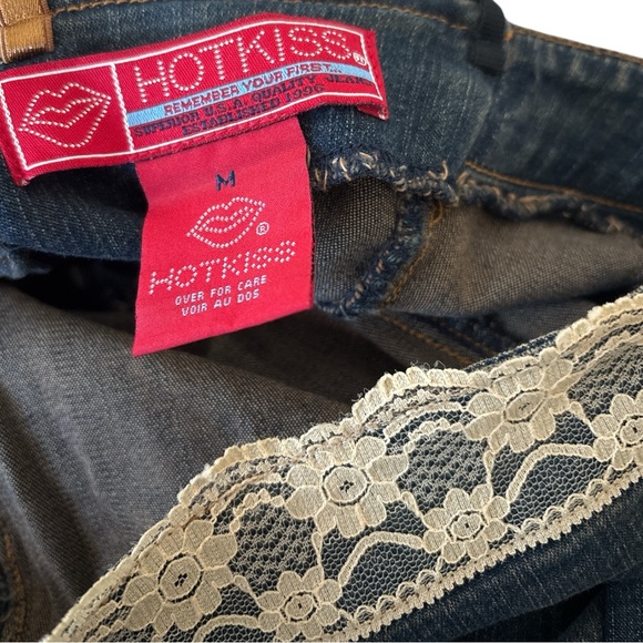 Hot Kiss Denim Dress with Lace Detail - Picture 5 of 5